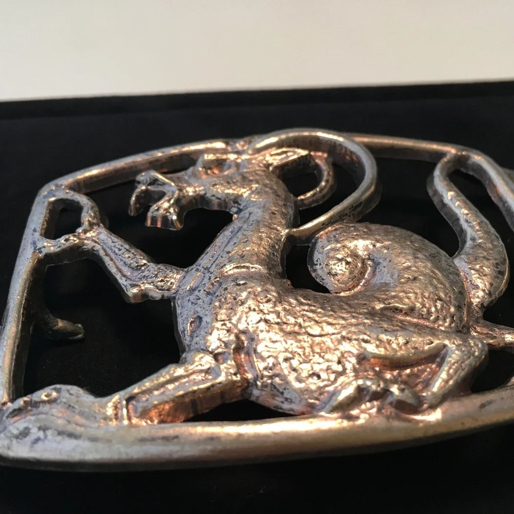Vintage Brass Dragon Belt Buckle
